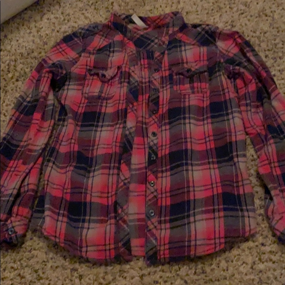 Pink plaid shirt